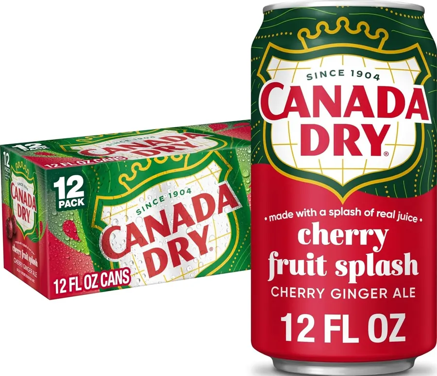 3X Canada Dry Cherry Ginger Ale Fruit Splash, 12 Fl Oz, 12-Pack for $16