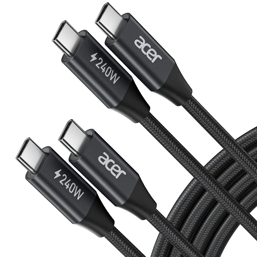 Acer USB-C to USB-C Cable, 240W, 10FT (2-Pack)