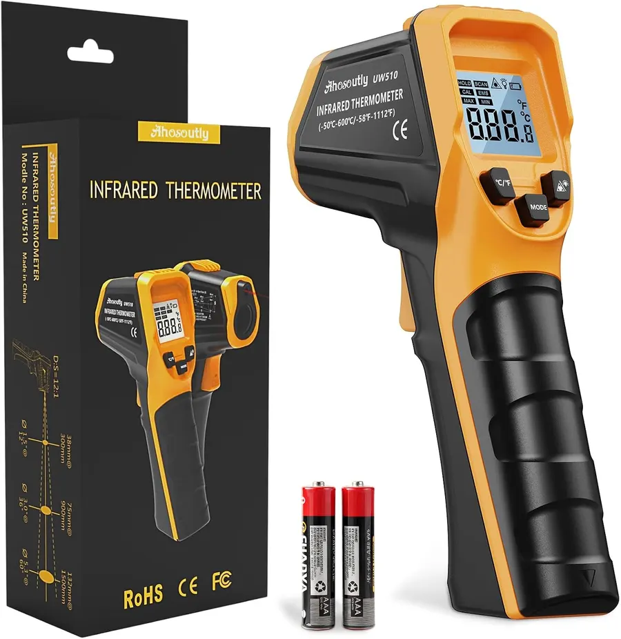 AHOSOUTLY Infrared Thermometer Laser Temperature Gun, Yellow