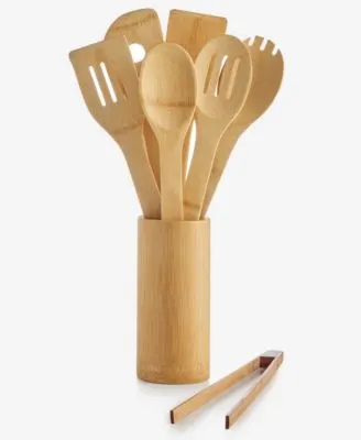 Arch Studio 7-Piece Bamboo Utensil Set & Holder