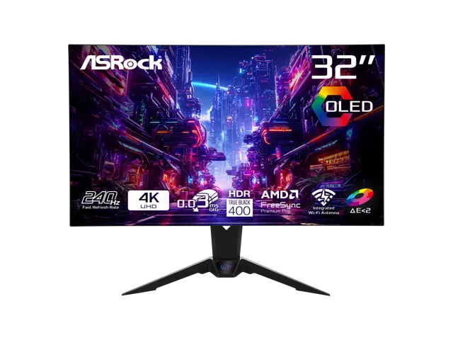 ASRock Phantom Gaming PGO32UFS 32" Dual-Mode 4K 240Hz / FHD 480Hz OLED Monitor