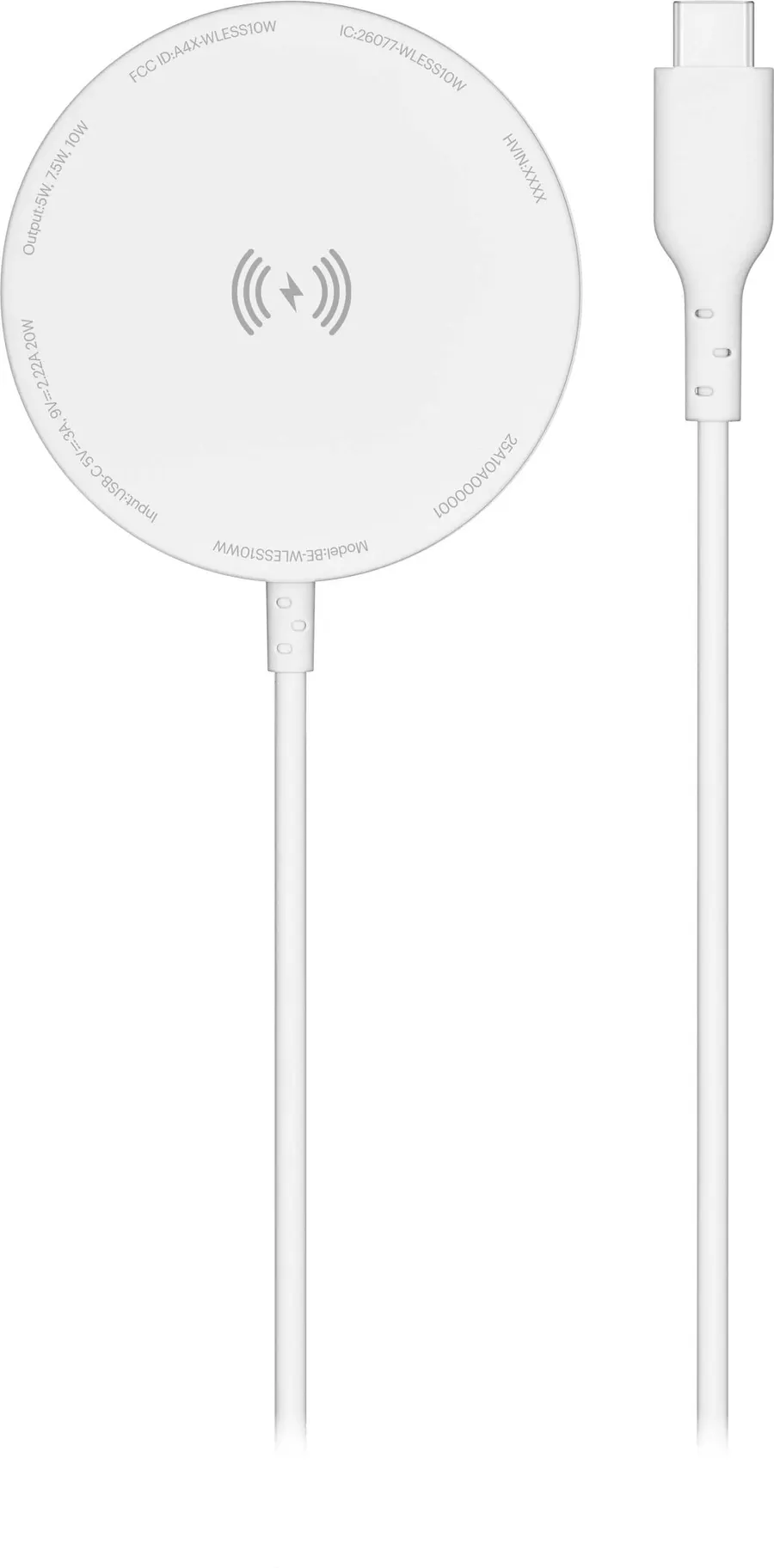Best Buy essentials 10W Magnetic Wireless Charger for iPhone, MagSafe & Qi Compatible - White