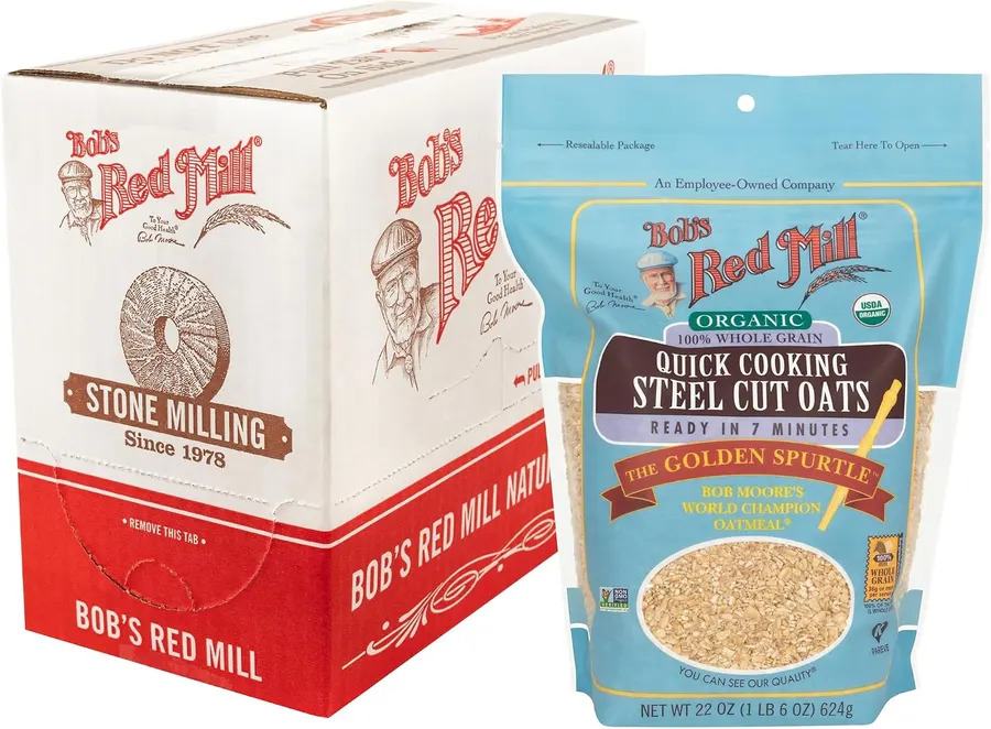Bob's Red Mill Organic Quick Cooking Steel Cut Oats, 22oz (4-Pack)