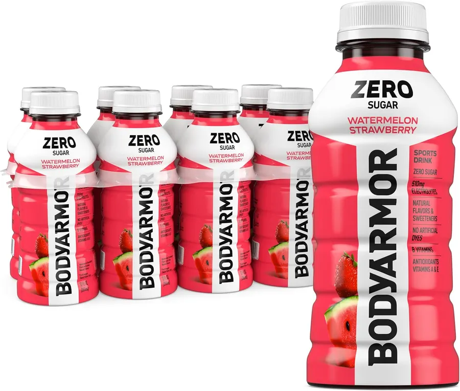 BODYARMOR ZERO Sugar Watermelon Strawberry Electrolyte Drink, 12 Fl Oz (8-Pack)