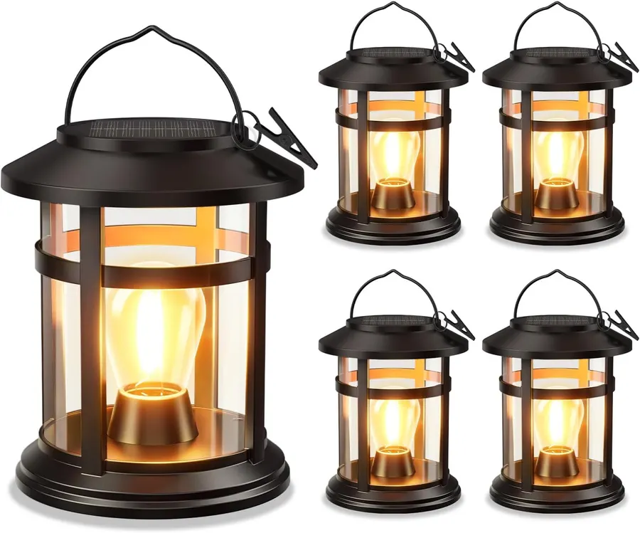 BONLION Solar Hanging Lanterns, 4-Pack (Warm White)