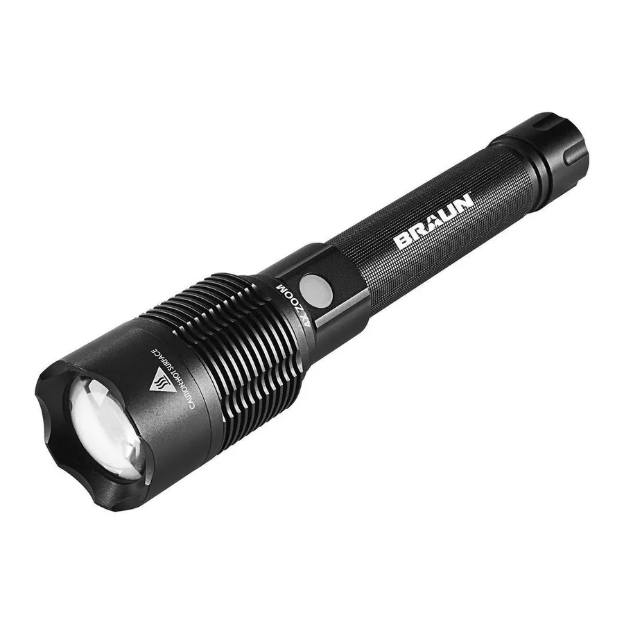 BRAUN 7000 Lumen Rechargeable Waterproof LED Flashlight