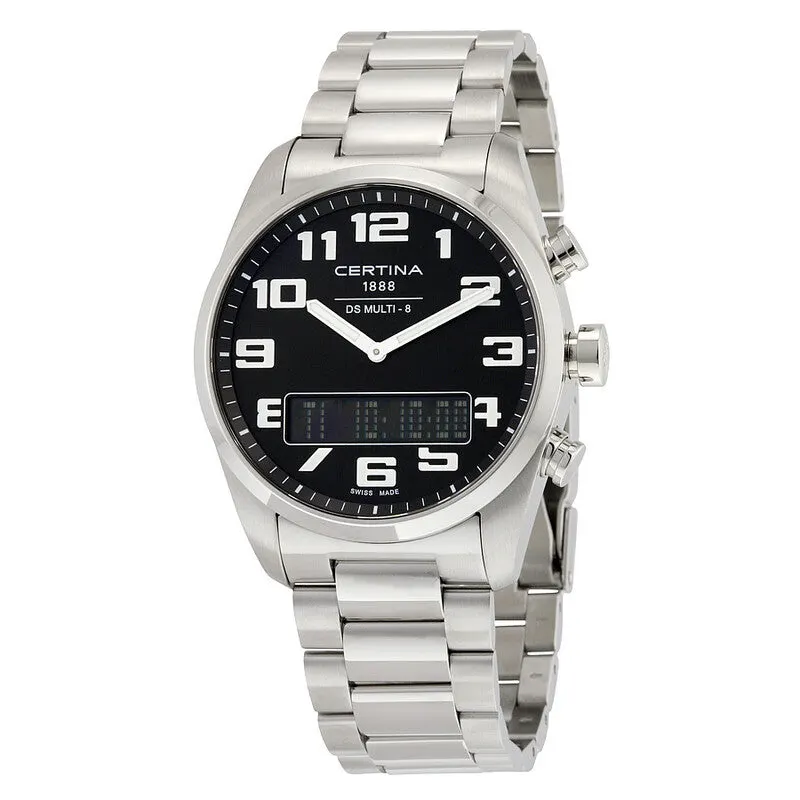 Certina DS Multi-8 Multi-Function Black Dial, Stainless Steel Bracelet