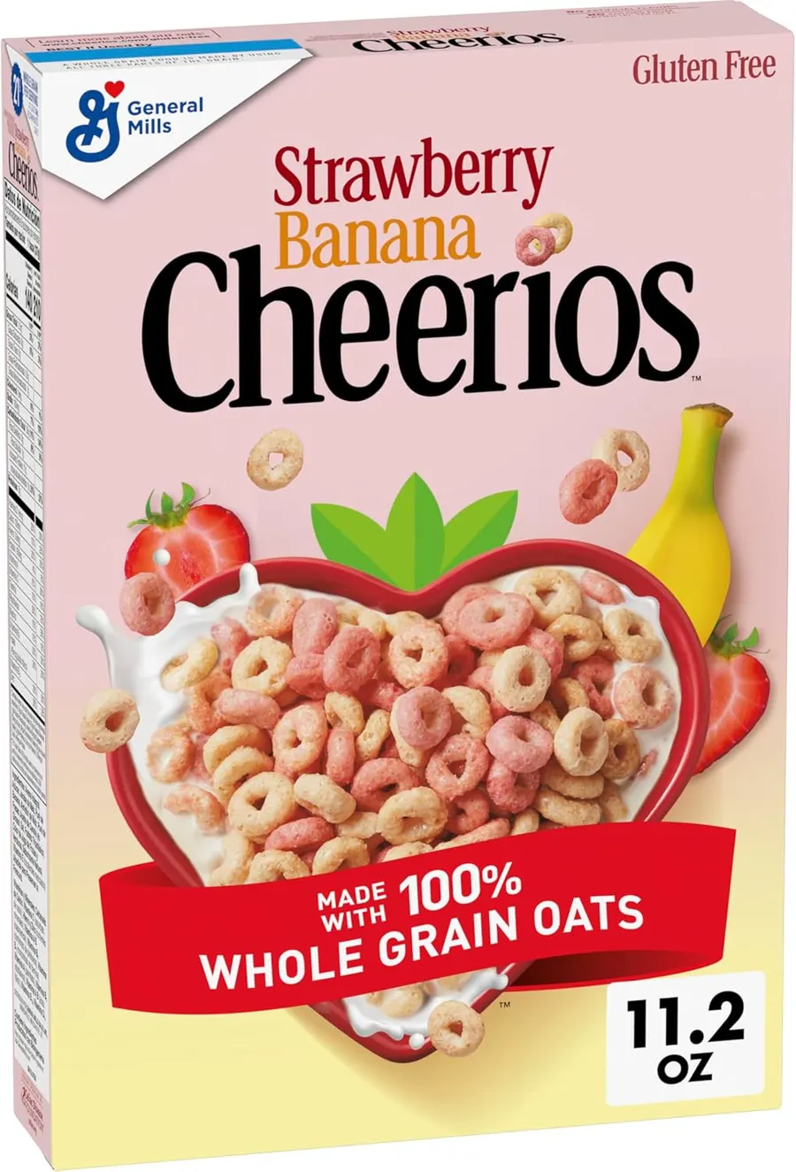 Cheerios Strawberry Banana Breakfast Cereal, Gluten Free, 11.2 oz