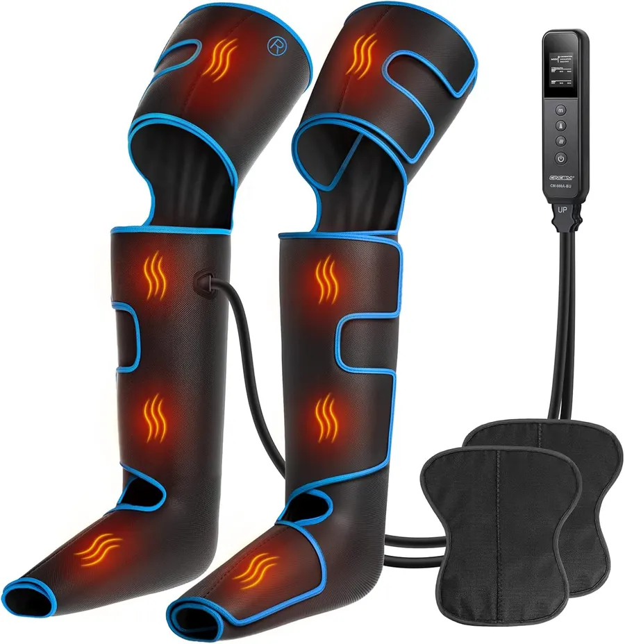 CINCOM Leg Massager with Heat and Compression, Blue
