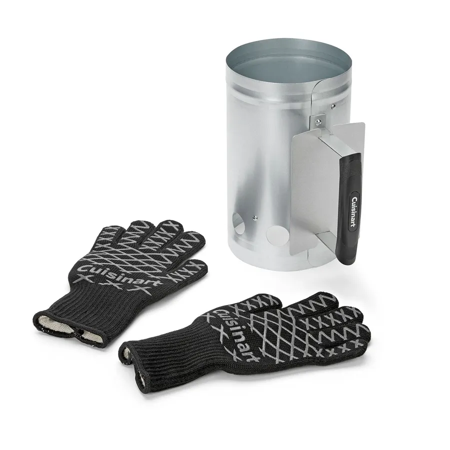 Cuisinart Charcoal Chimney Starter with Heat Resistant Gloves