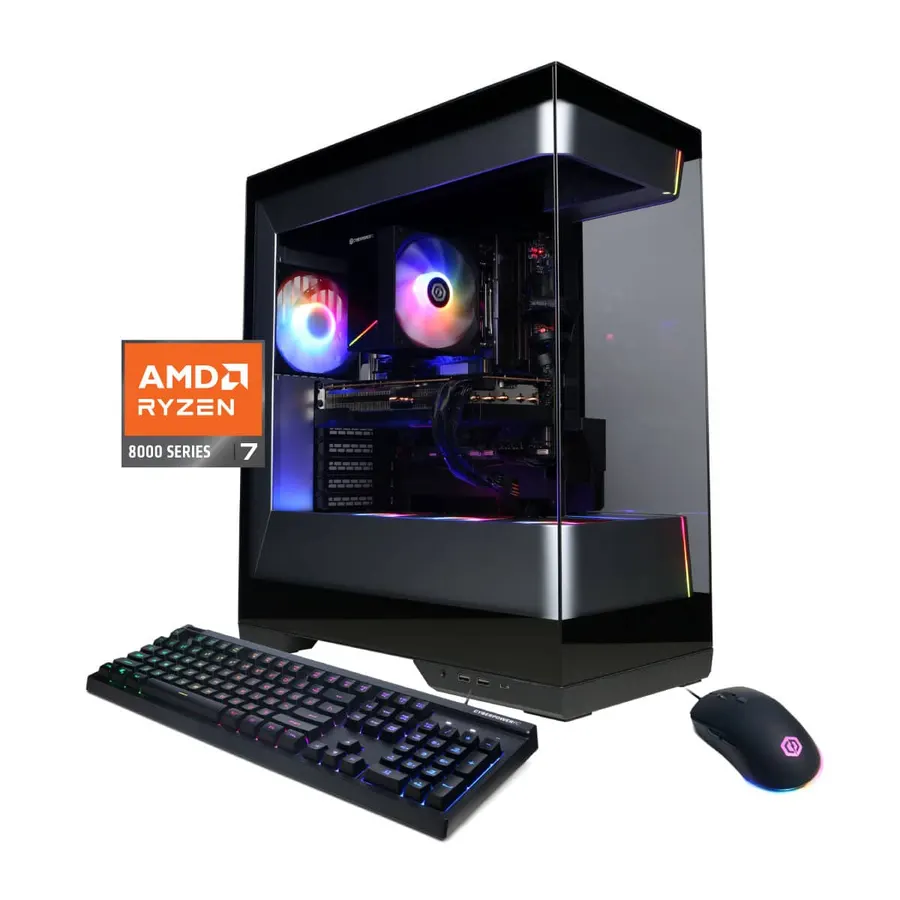 CyberPowerPC Gamer Master Gaming Desktop - AMD Ryzen 7 8700F, Radeon RX 7700 16GB, 16GB DDR5, 1TB SSD