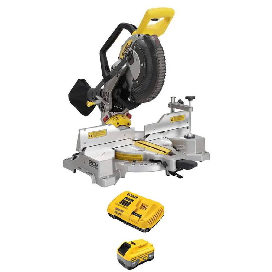 DEWALT 20V MAX XR 10 in. Dual Bevel Cordless Miter Saw with 8.0Ah Battery and Charger