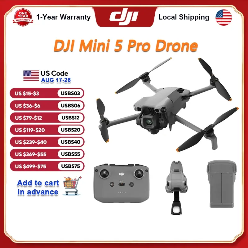 DJI Mini 5 Pro Drone with 1-Inch CMOS 4K Camera, Mini 5 Pro Standard