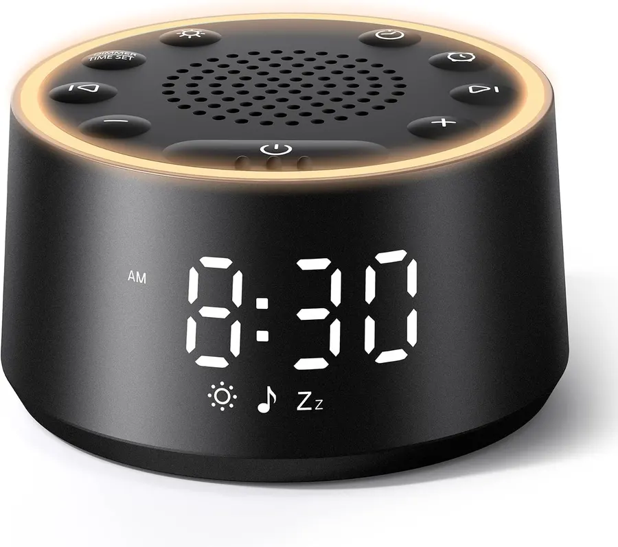 Dreamegg D1 Nova Sound Machine Alarm Clock, Black