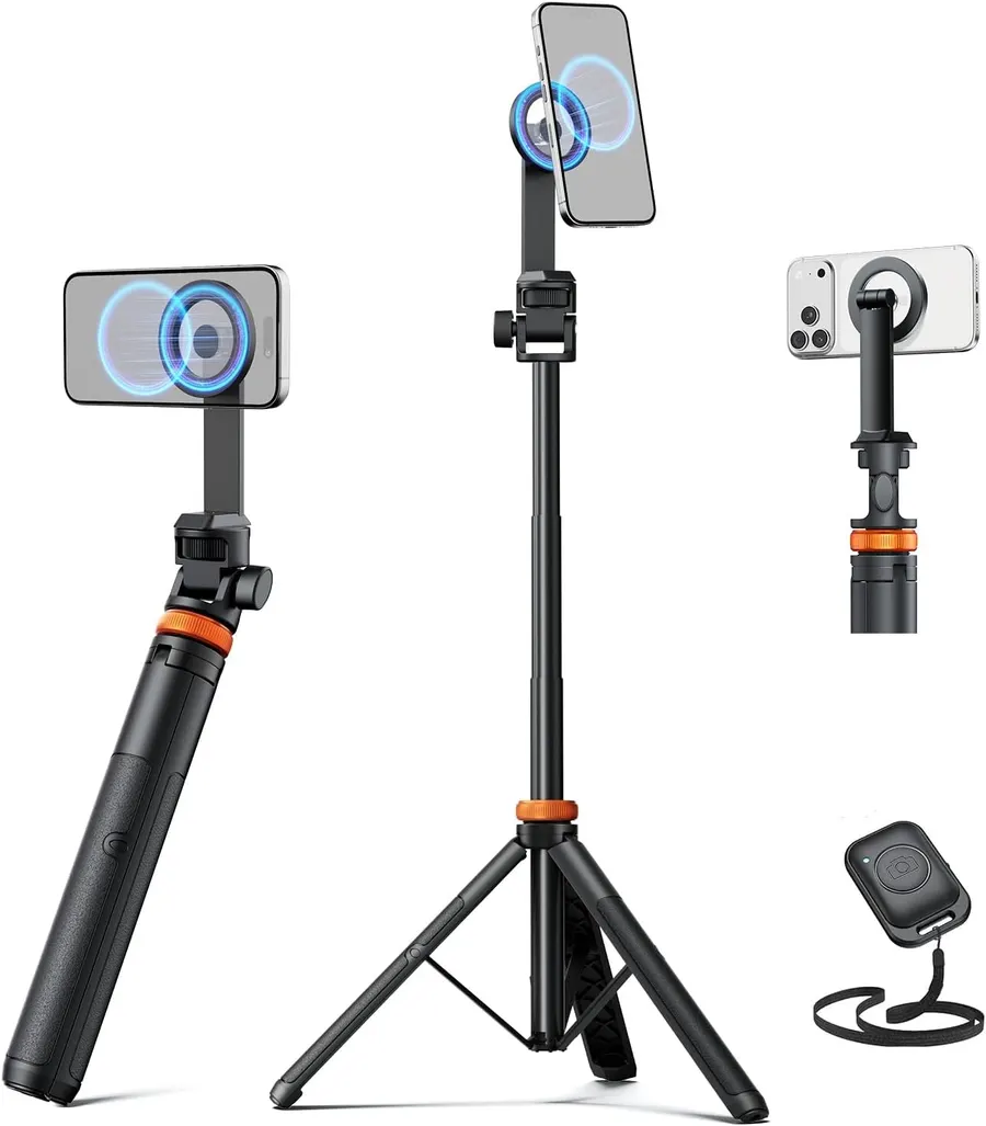 EUCOS 62" Magnetic Phone Tripod with Wireless Remote