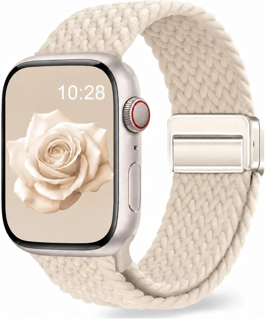 EVIE BAND Braided Nylon Sport Band for Apple Watch, Magnetic Clasp