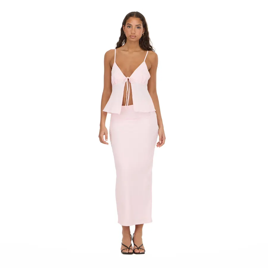 Forever 21 Tie-Front Tank Top and Maxi Skirt Set