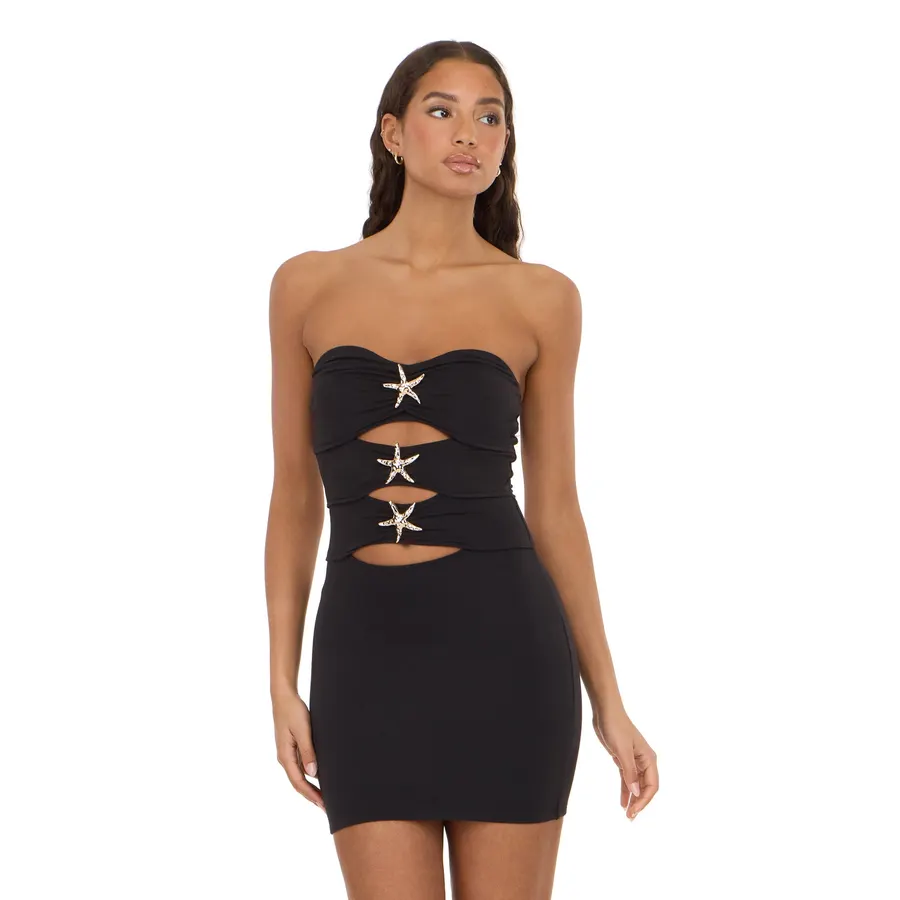 Forever 21 Women's Bandage Style Mini Dress with Seashell Hardware