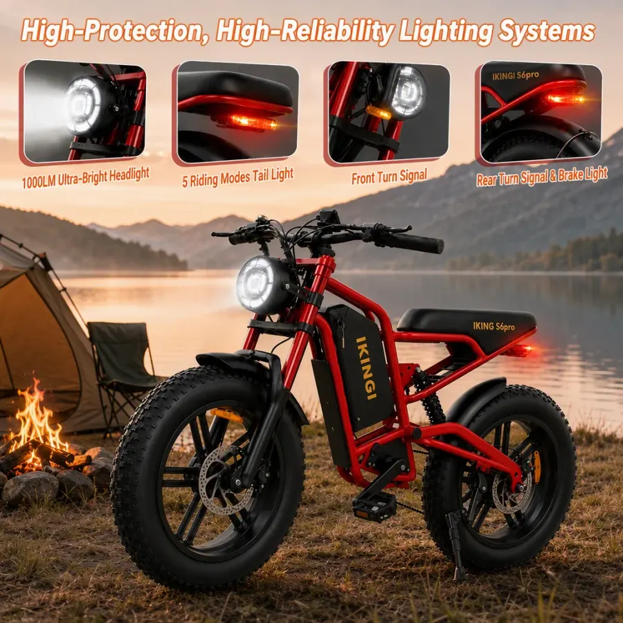 Full Suspension Electric Bike, 1500W Peak Motor, 60V 22Ah Battery