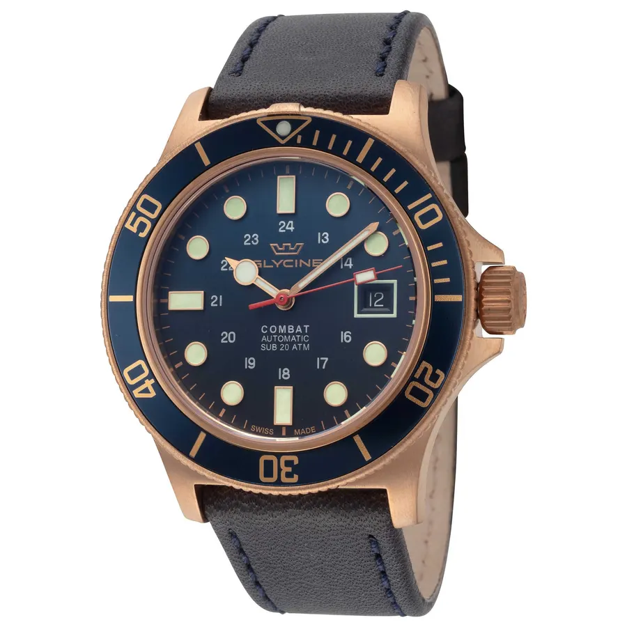 Glycine Combat Sub Bronze 42mm Blue Dial Men's Automatic Watch