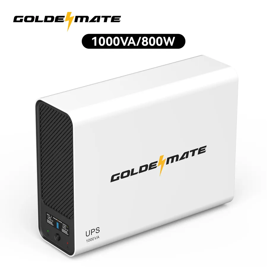 Goldenmate UPS 1000VA/800W LiFePO4 Battery Backup, Refurbished