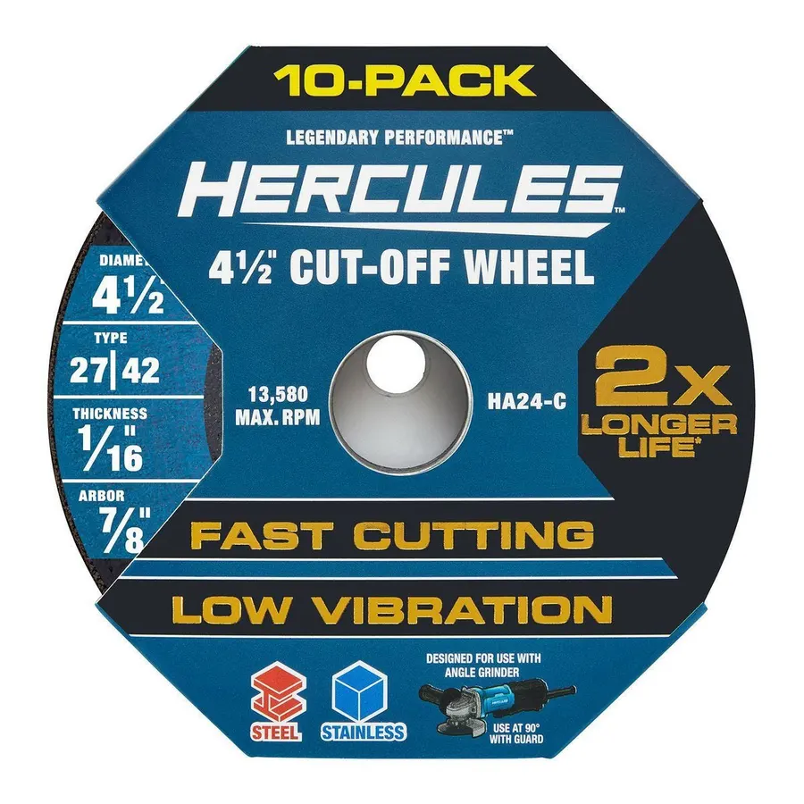HERCULES 4-1/2 in. Type 27/42 Metal Cut-Off Wheels, 10-Pack