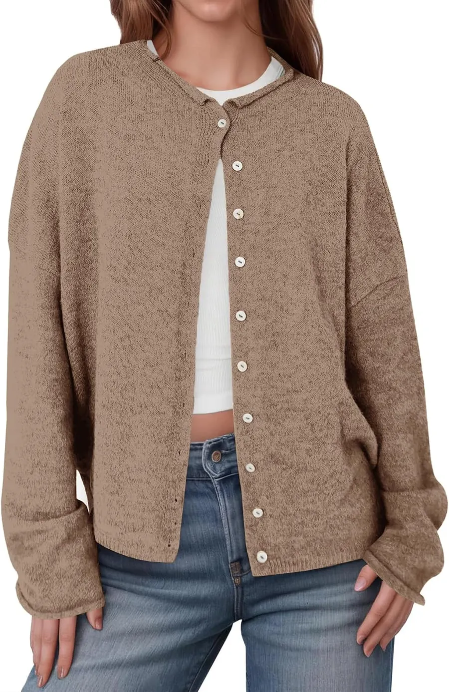 IPMQ Women's Lightweight Knit Button Cardigan Sweater