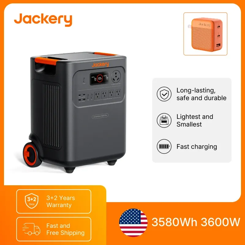 Jackery HomePower 3600 Plus Portable Power Station, 3580Wh LiFePO4