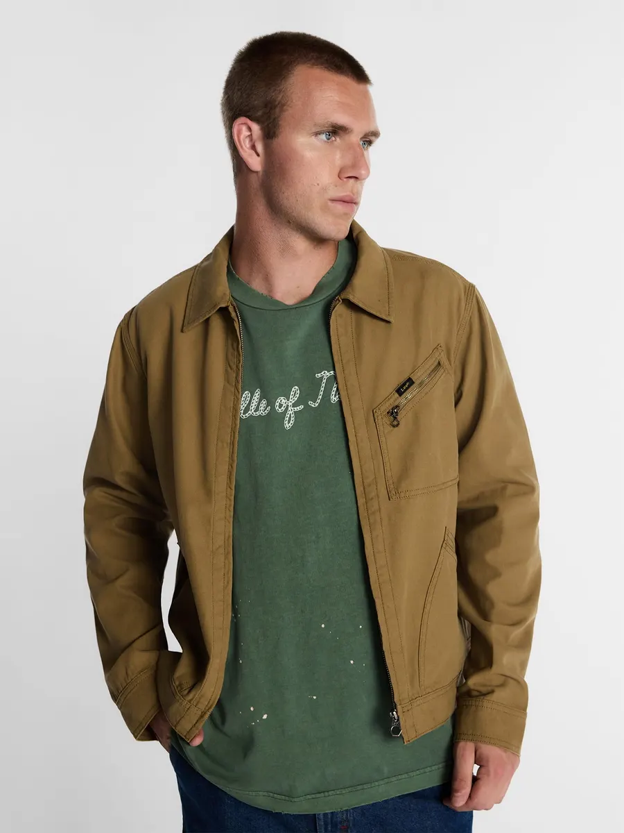 Kacey Lee Men's Canvas 91B Jacket, Dark Khaki Rinse
