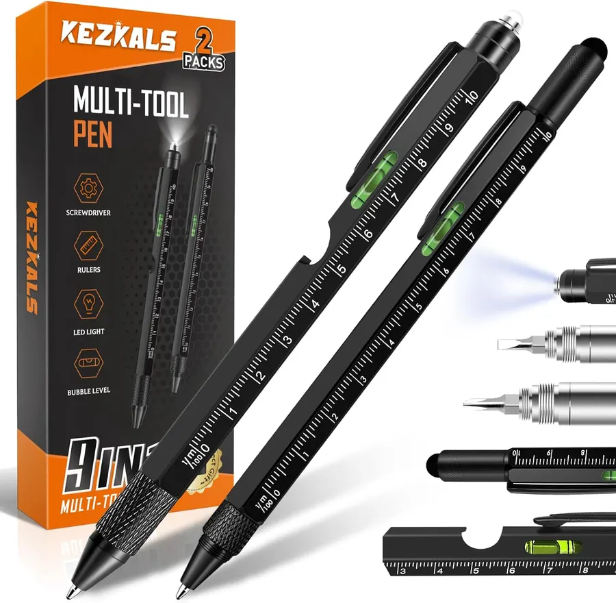 KEZKALS 9-in-1 & 6-in-1 Aluminum Multitool Pen Set