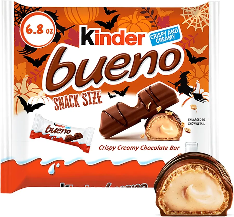 Kinder Bueno Bar, Halloween Candy, Snack Size, 6.8 Oz