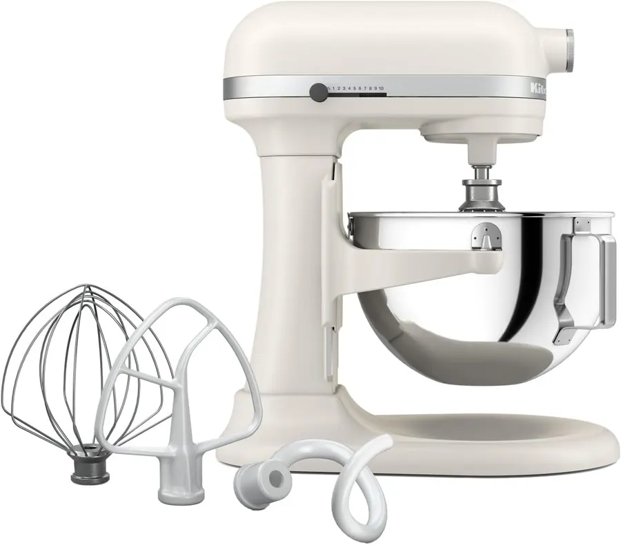 KitchenAid 5.5-Qt Bowl-Lift Stand Mixer, KSM55SXXX, Porcelain White