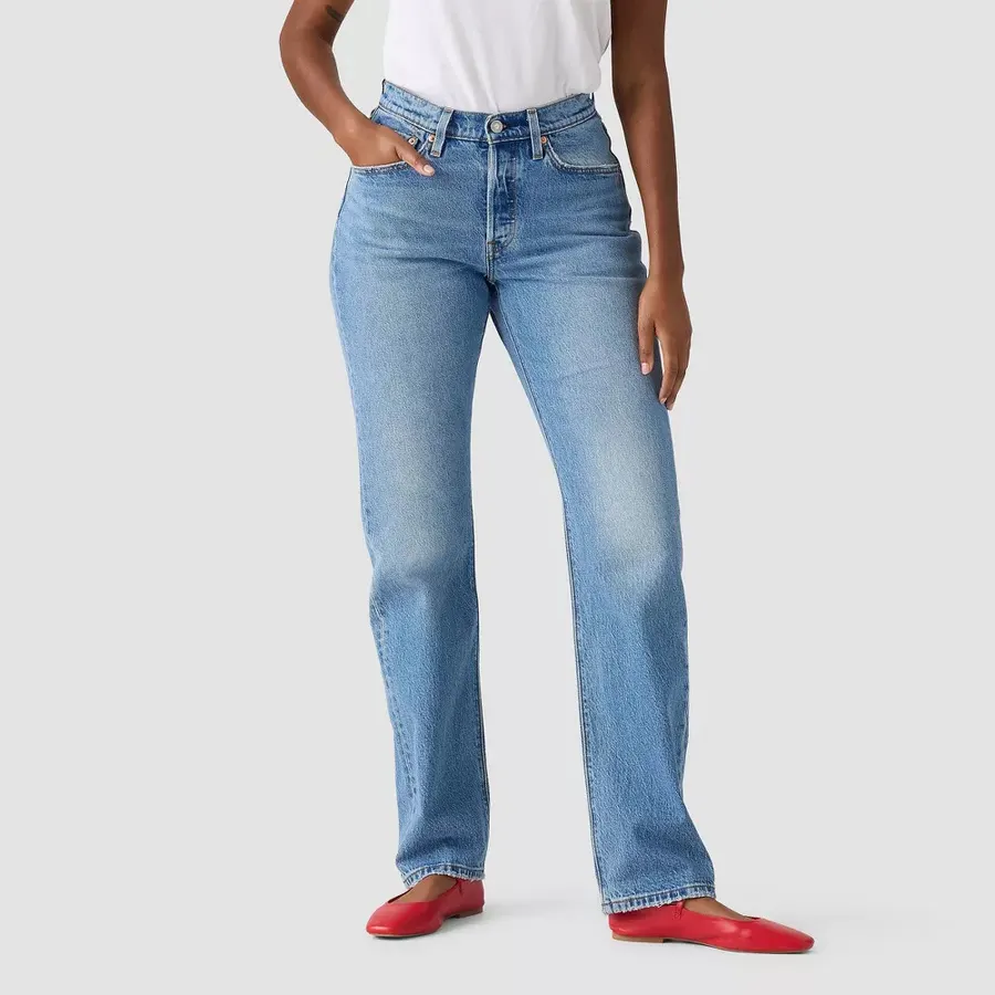 Levi's Women's 501 Curve High-Rise Straight Leg Jeans - Blue Solargenic