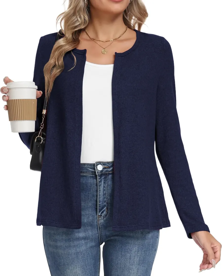 LILBETTER Women's Open Front Lightweight Cardigan
