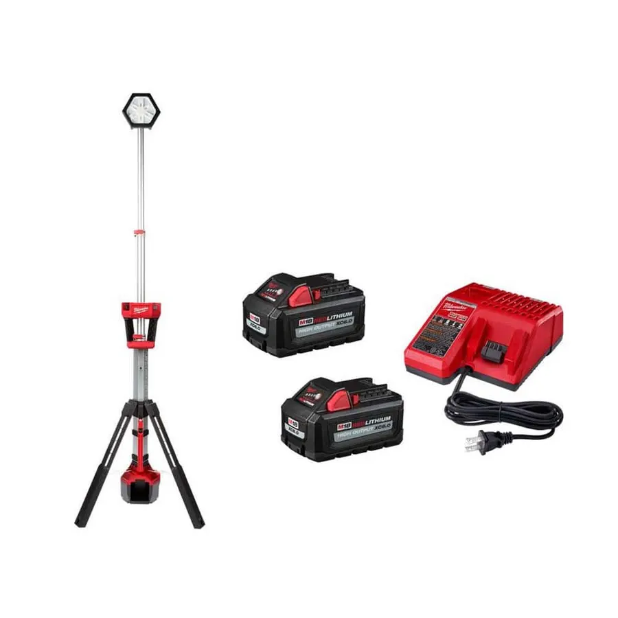 Milwaukee M18 Rocket Dual Power Tower Light w/ Two 6.0 Ah Batteries