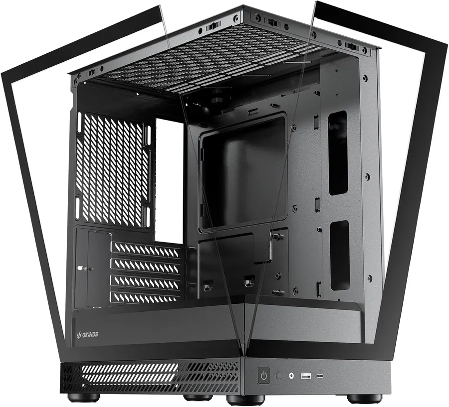 Okinos Aqua UNO Micro ATX Case, Black (Case Only)