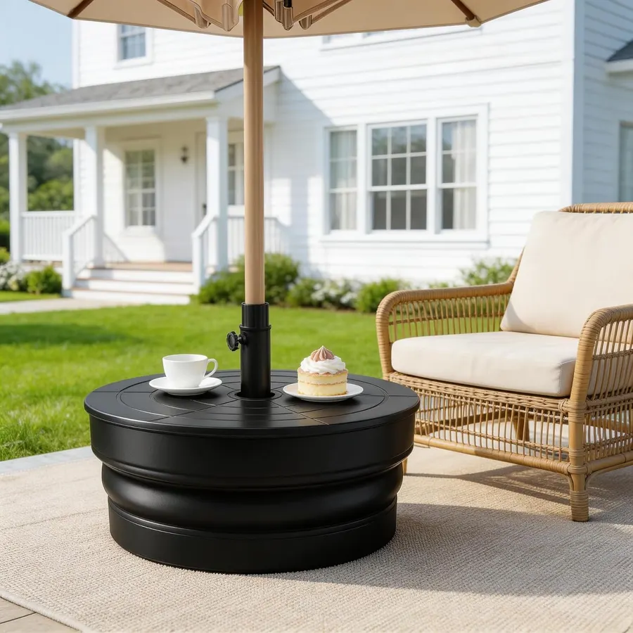 OLILAWN Foldable 110 lb Umbrella Stand Base, InkBlack
