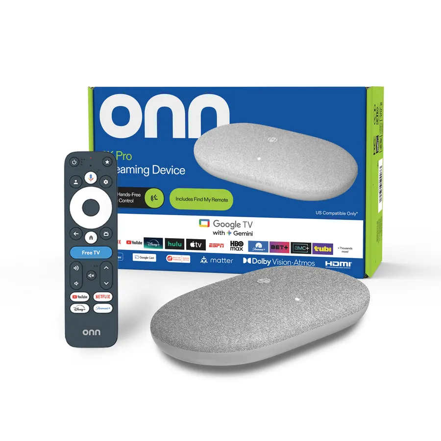 onn 4K Pro Streaming Device, Google TV with Gemini (2026 Model)