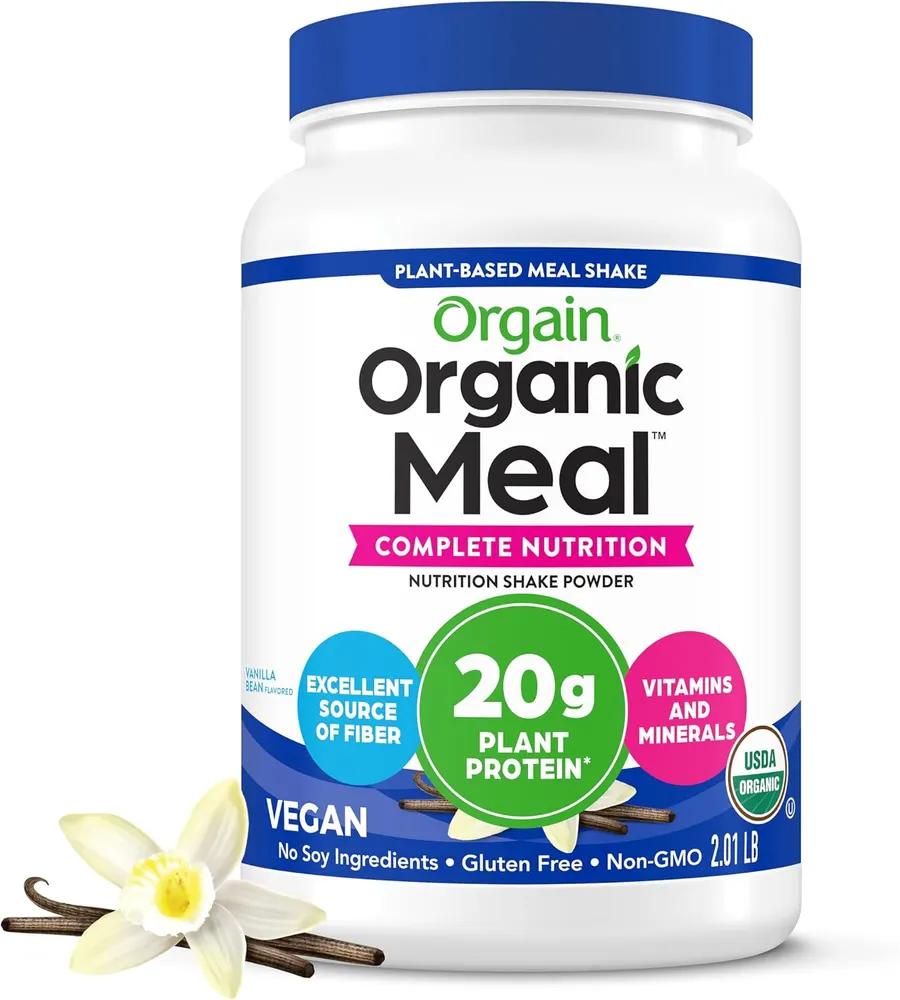 Orgain Organic 20g Meal Protein Powder, Vanilla Bean, 2.01 lb