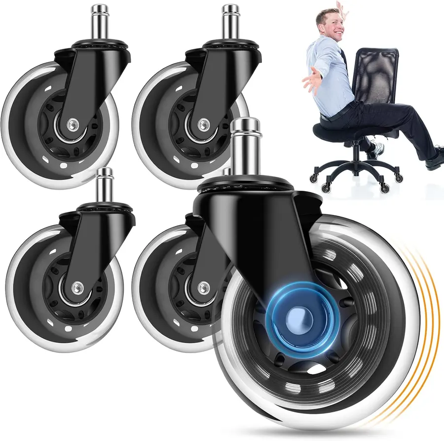 OVLLAN 3" Rollerblade Office Chair Caster Wheels, Set of 5