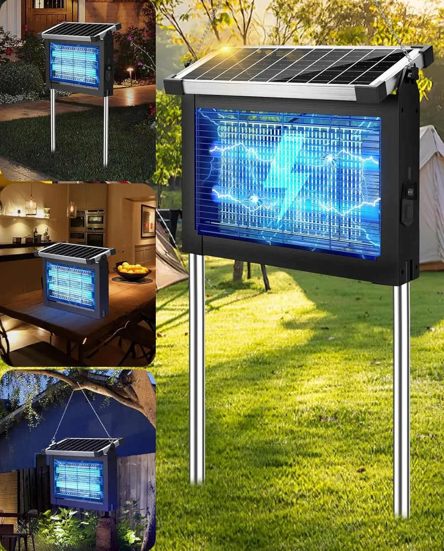 PhatroyYee Solar Bug Zapper 4500V, 1 Acre Coverage