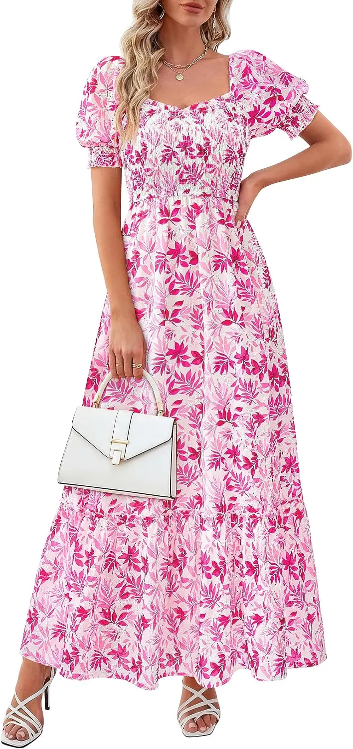 PRETTYGARDEN Floral Eyelet Maxi Dress