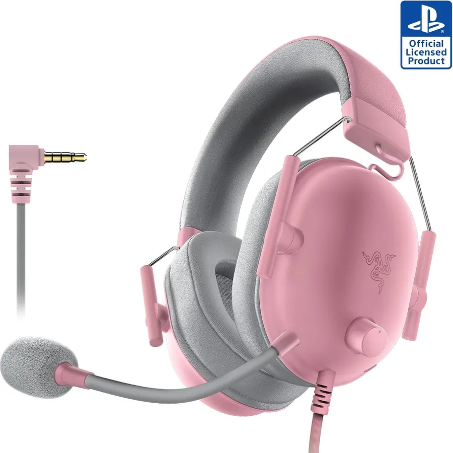Razer BlackShark V2 X Wired Gaming Headset, PlayStation Edition, Quartz Pink