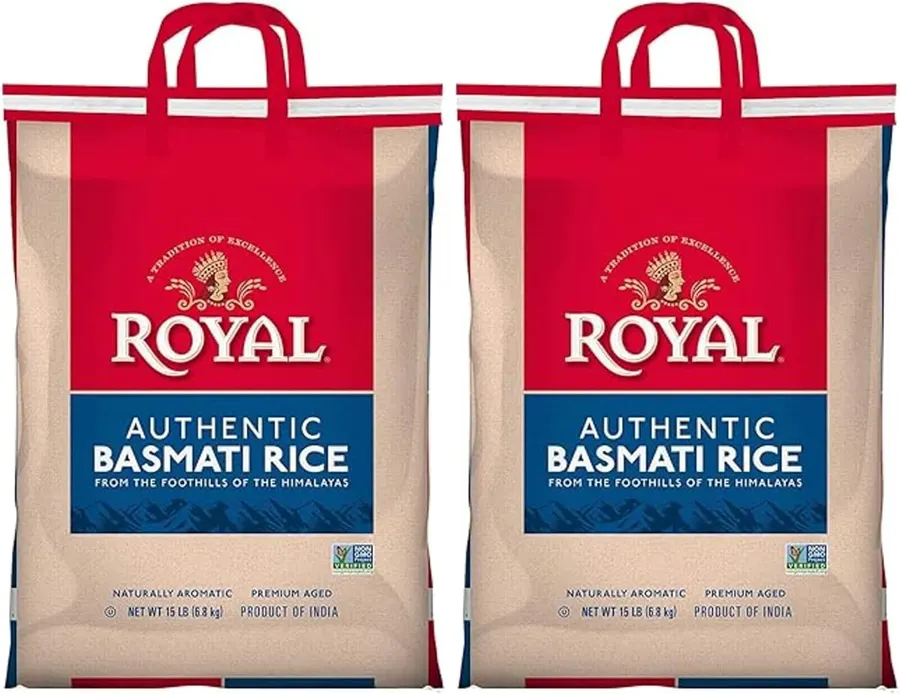 Royal Authentic Basmati White Rice, 15 lb (Pack of 2)