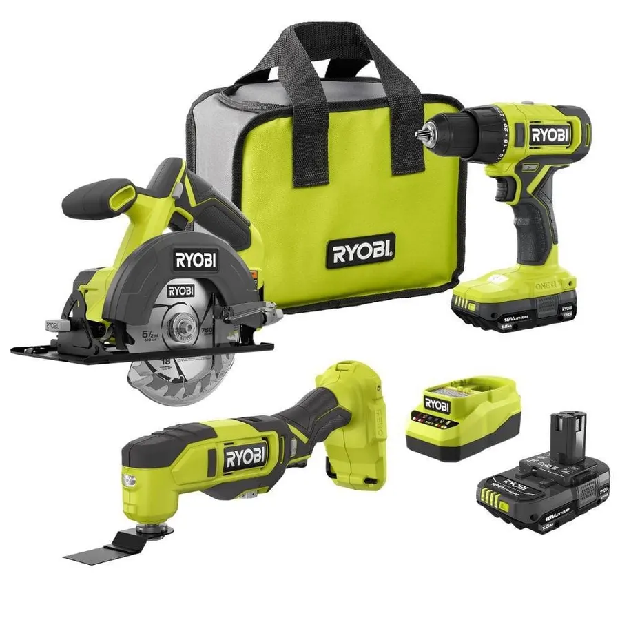 RYOBI ONE+ 18V Cordless 2-Tool Combo Kit (PCL1201K2-PCL430B)