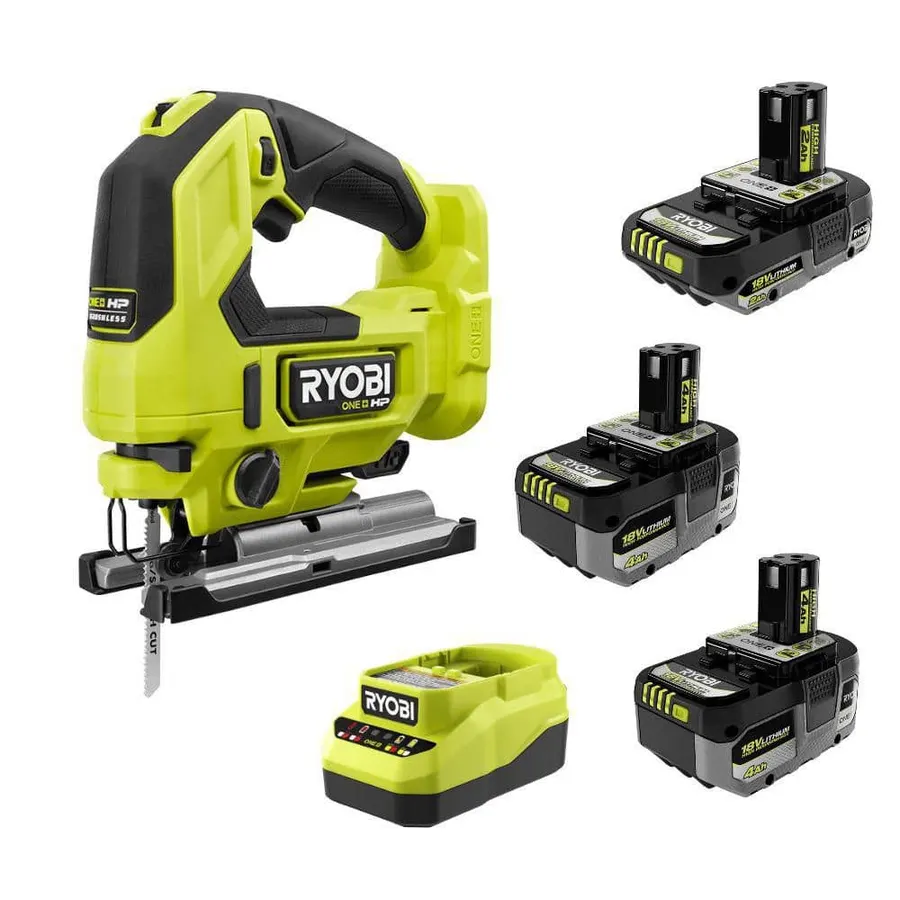 RYOBI ONE+ HP 18V Brushless Jig Saw Kit with 3 Batteries and Charger