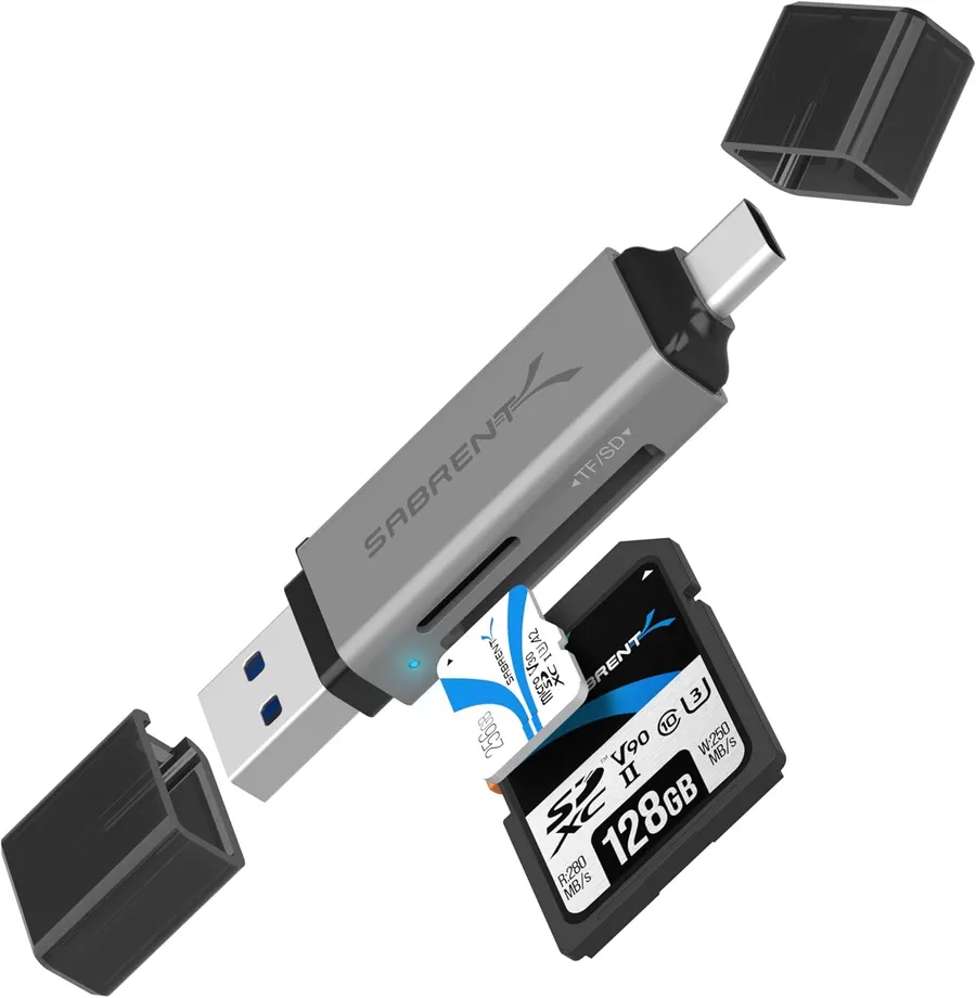 SABRENT USB-C & USB-A SD/Micro SD Card Reader (CR-BCA2)
