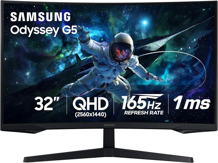 Samsung Odyssey G55C 32" QHD Curved Gaming Monitor, 165Hz