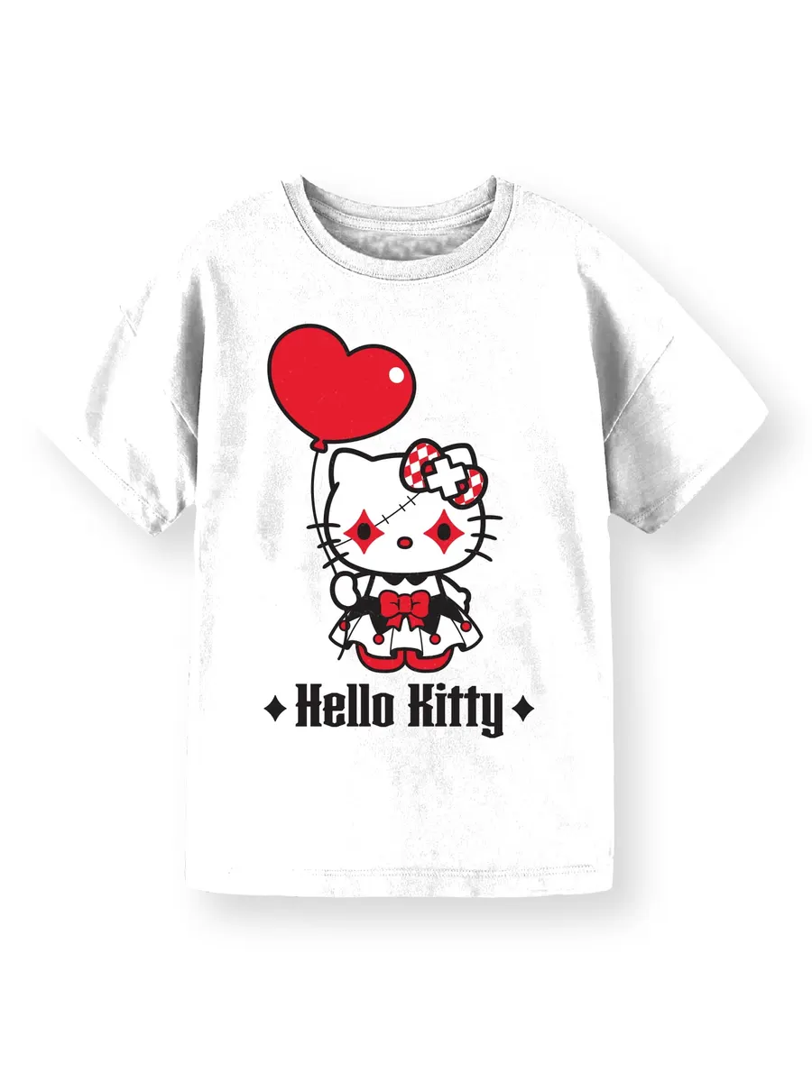 Sanrio Girls' Short Sleeve T-Shirt, Goth Hello Kitty, Sizes 4-16