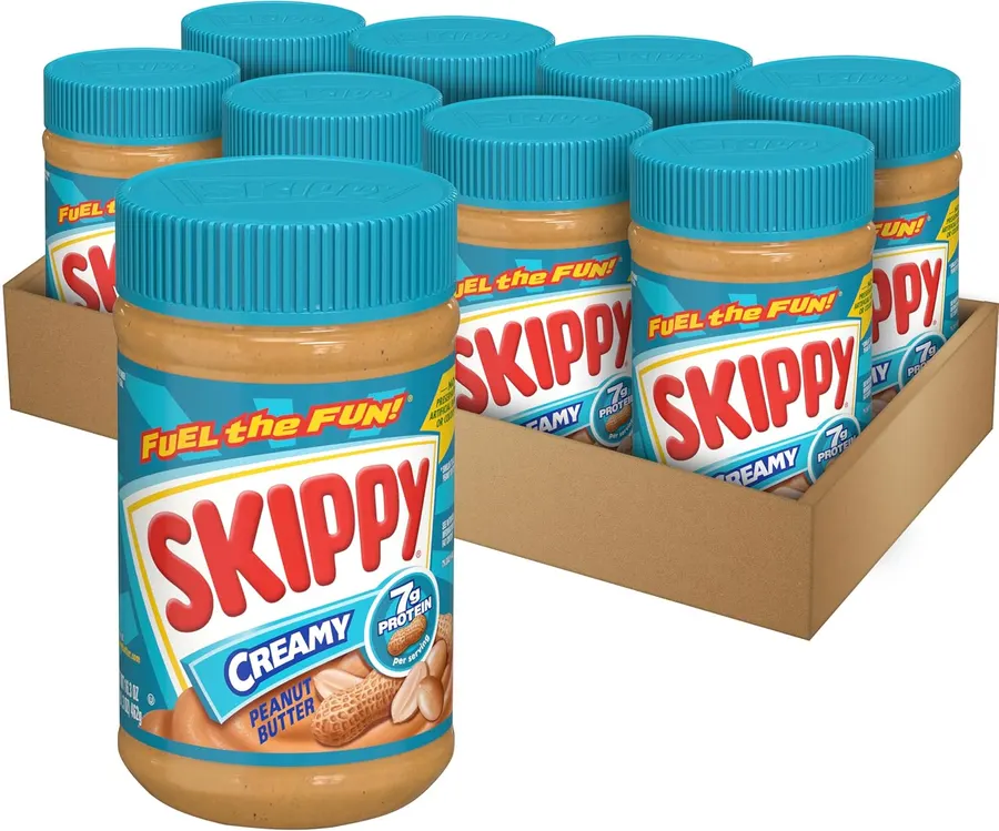 SKIPPY Creamy Peanut Butter, 16.3oz Jars, 8-Pack